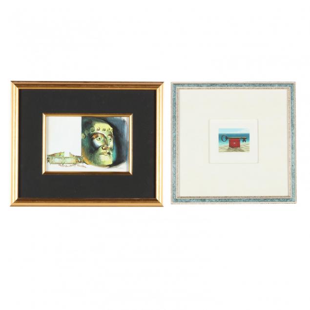 two-surrealist-framed-works-feodor-rimsky-and-fanny-brennan