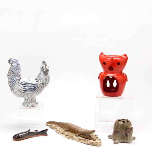 group-of-nc-pottery-animal-figures