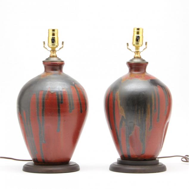 pair-of-pottery-table-lamps