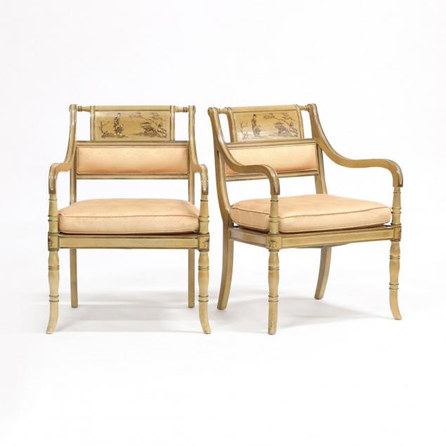 drexel-heritage-pair-of-chinoiserie-decorated-arm-chairs