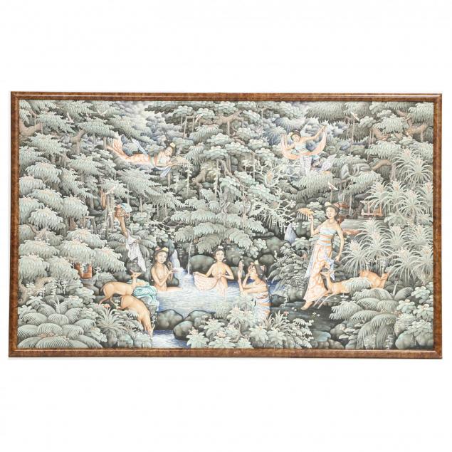large-contemporary-balinese-painting-of-women-bathing