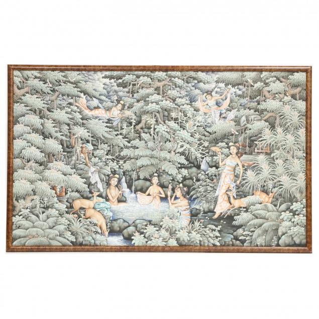 large-contemporary-balinese-painting-of-women-bathing