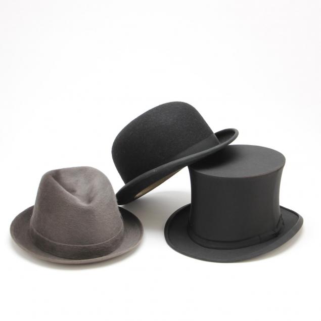 three-antique-man-s-hats