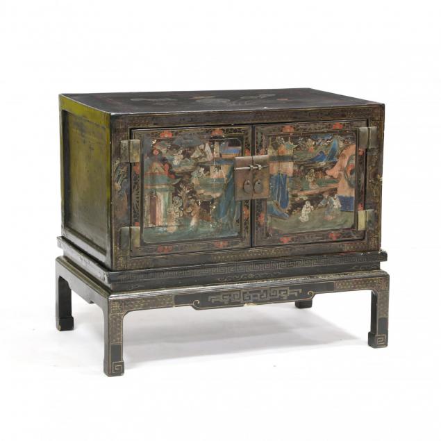 chinese-lacquered-cabinet-on-stand