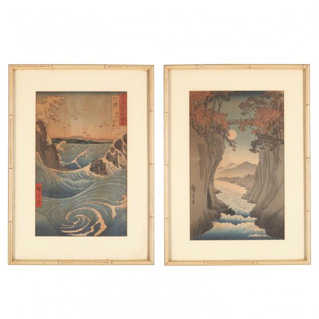 two-japanese-woodblock-prints-by-utagawa-hiroshige