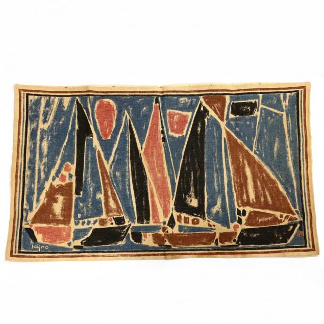 french-wall-hanging-by-braun-cie-i-les-voiles-i-by-ladislas-kijno-1921-2012