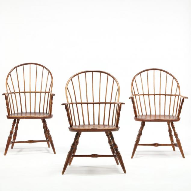 three-new-england-windsor-arm-chairs