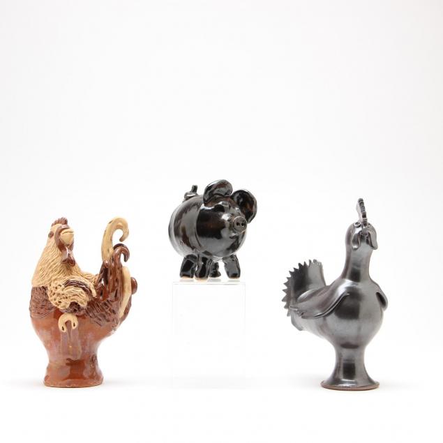three-folk-art-pottery-animal-figures
