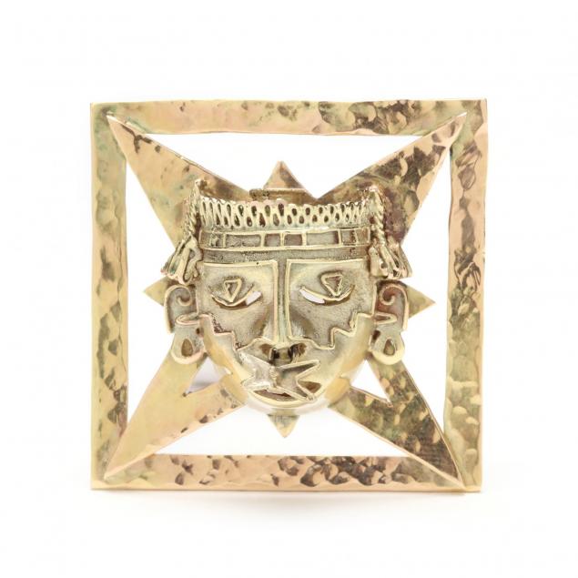 14kt-gold-aztec-deity-brooch