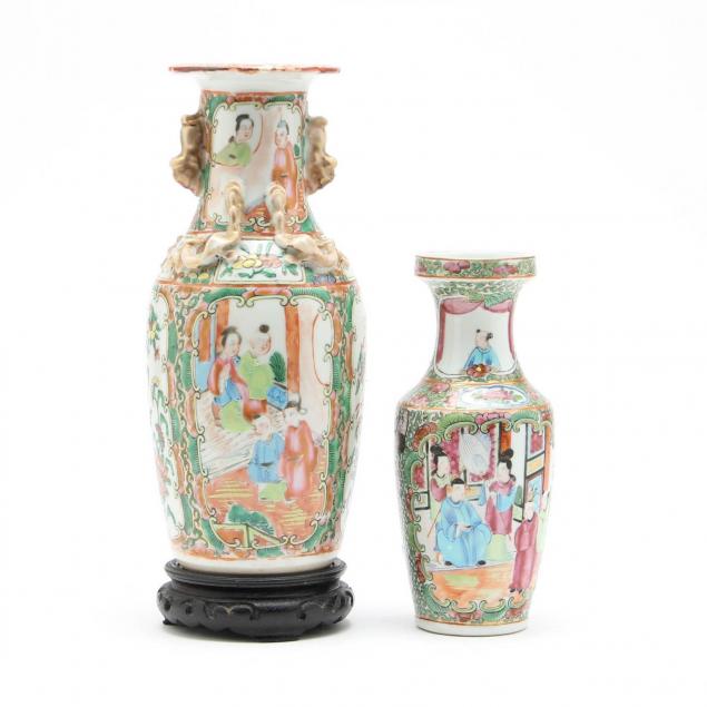 two-famille-rose-medallion-vases