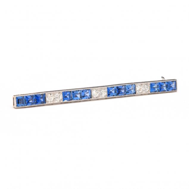 platinum-sapphire-and-diamond-bar-brooch