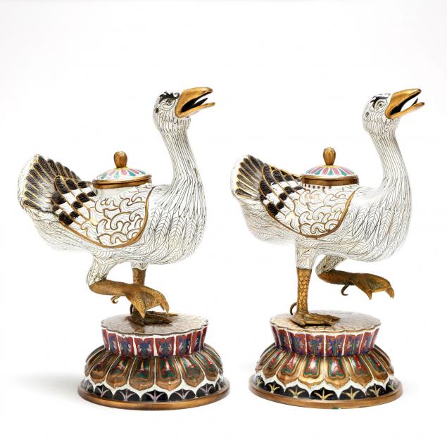 a-pair-of-chinese-cloisonne-duck-figural-censers