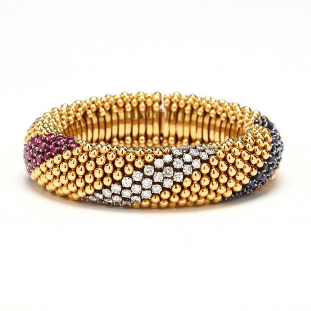 18kt-gold-and-gemset-bracelet