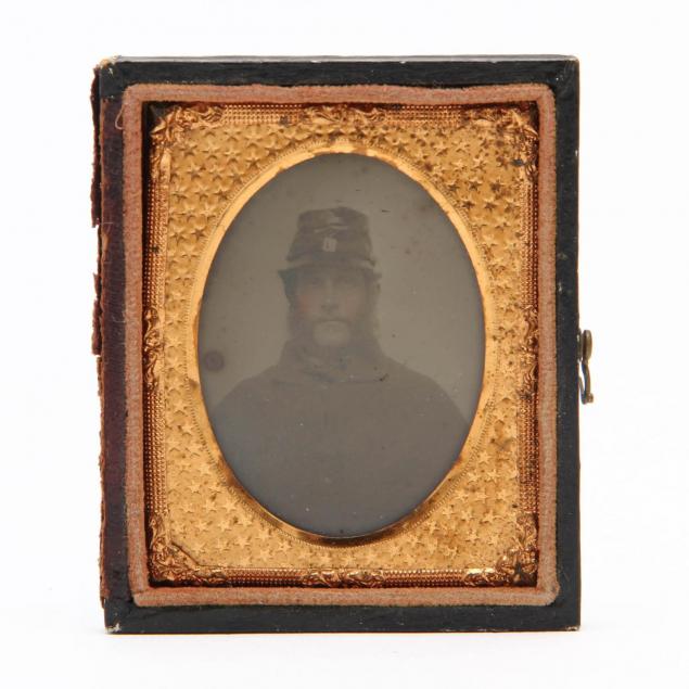 ninth-plate-tintype-of-id-d-union-soldier-in-half-case