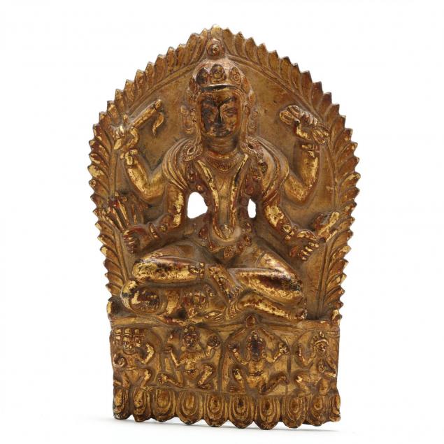 gilt-bronze-plaque-of-hindu-deity