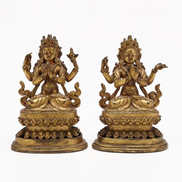 pair-of-nepalese-gilded-sculptures
