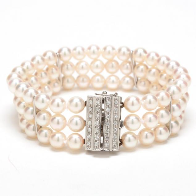 18kt-multi-strand-pearl-and-diamond-bracelet-damiani