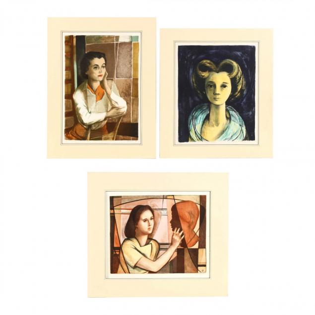 benton-murdoch-spruance-am-1904-1967-three-signed-portraits