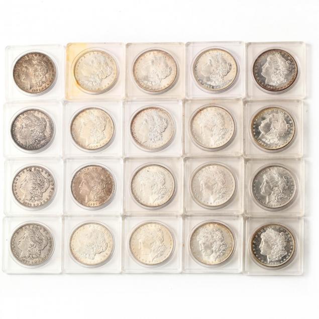 mixed-date-mint-roll-of-20-morgan-silver-dollars-many-bu