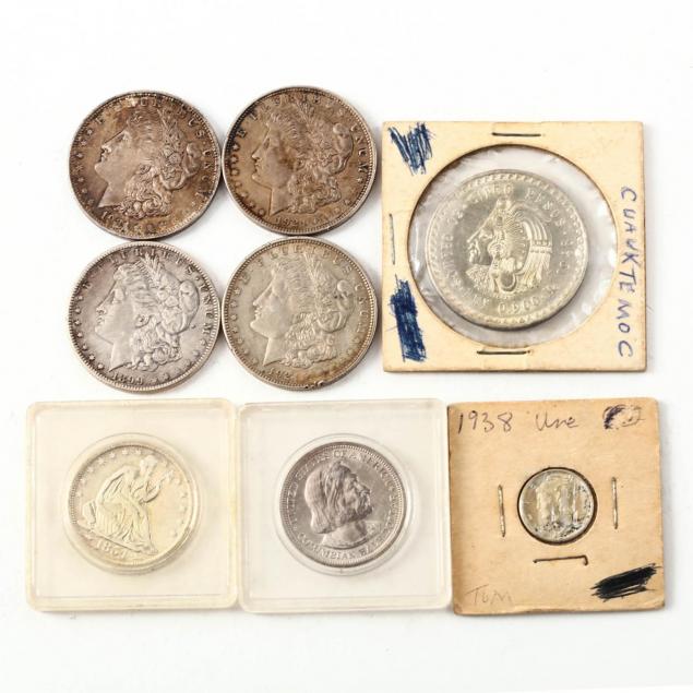 mixed-lot-of-eight-silver-coins