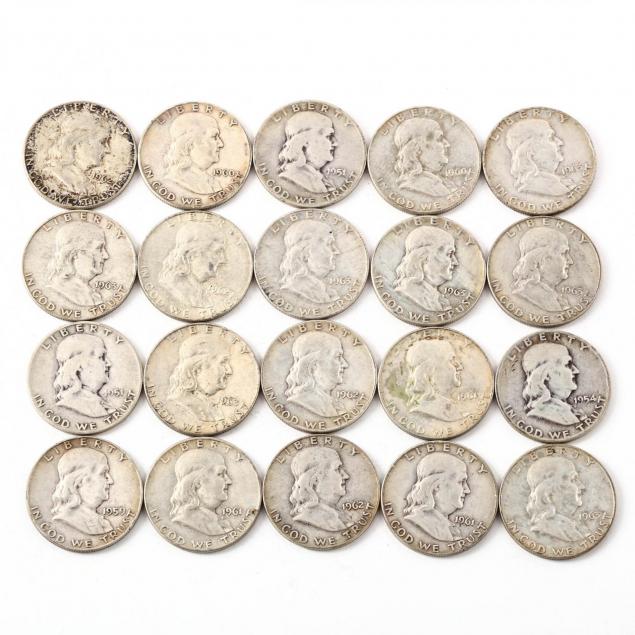 mixed-date-mint-roll-of-circulated-franklin-halves