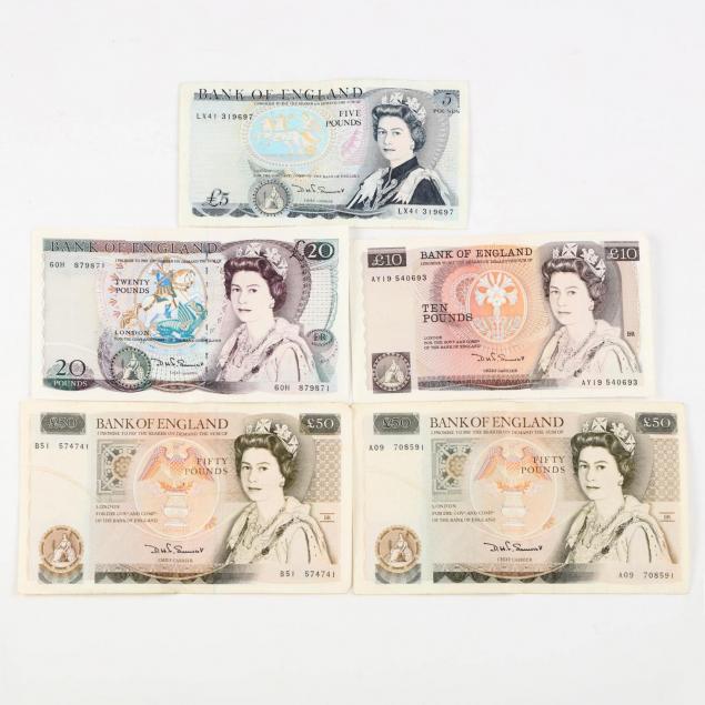 five-1980s-bank-of-england-notes-135-pounds-face-value