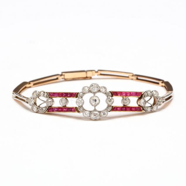 antique-platinum-topped-diamond-and-ruby-bracelet-likely-french