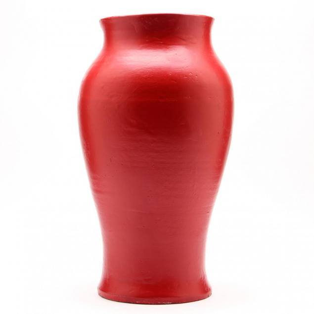 nc-art-pottery-log-cabin-floor-vase