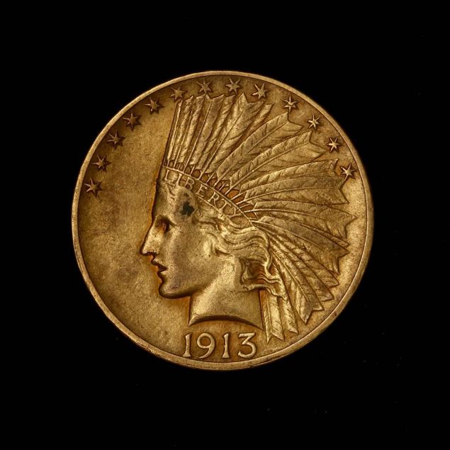 1913 $10 Indian Head Gold Eagle (Lot 21 - Coins & CurrencyFeb 17, 2016, 6:00pm)
