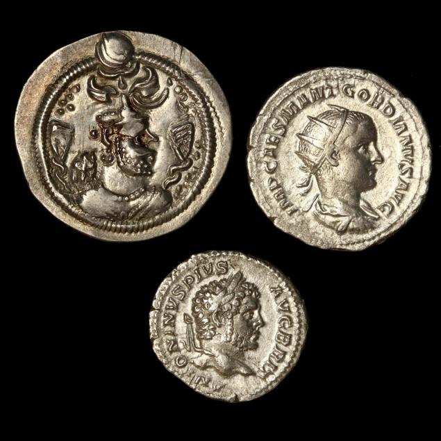 three-ancient-silver-coins