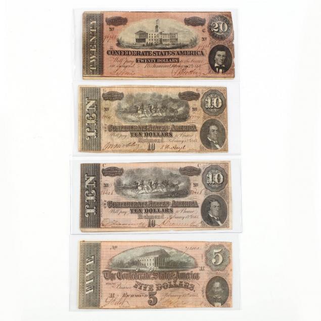 four-february-17-1864-confederate-notes