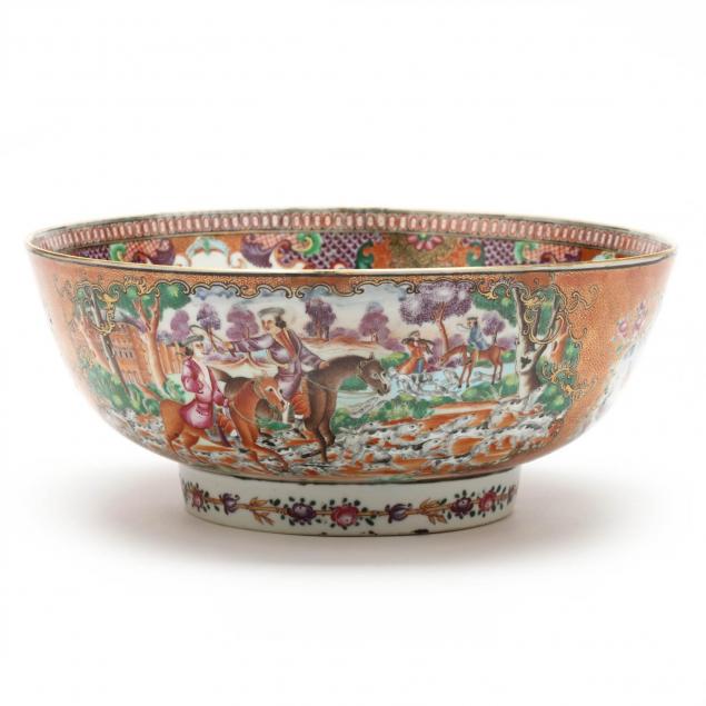 chinese-export-mandarin-rose-punch-bowl-with-hunting-scene