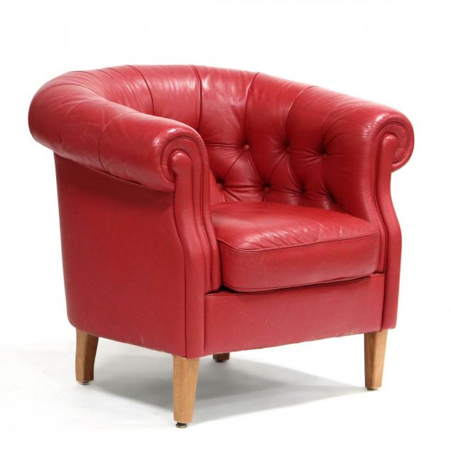 hurwitz-mintz-red-chesterfield-lounge-chair