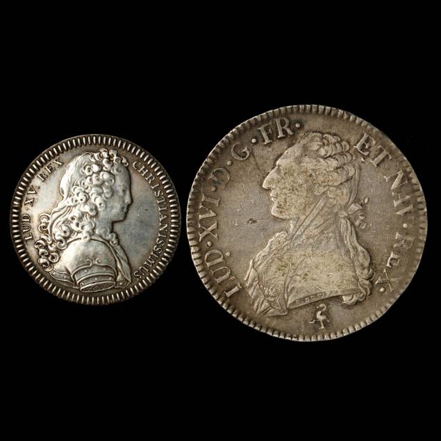 france-1783-a-silver-ecu-and-reproduction-silver-jeton