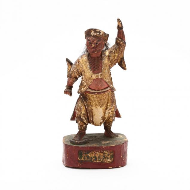 chinese-gilded-carved-warrior-figure