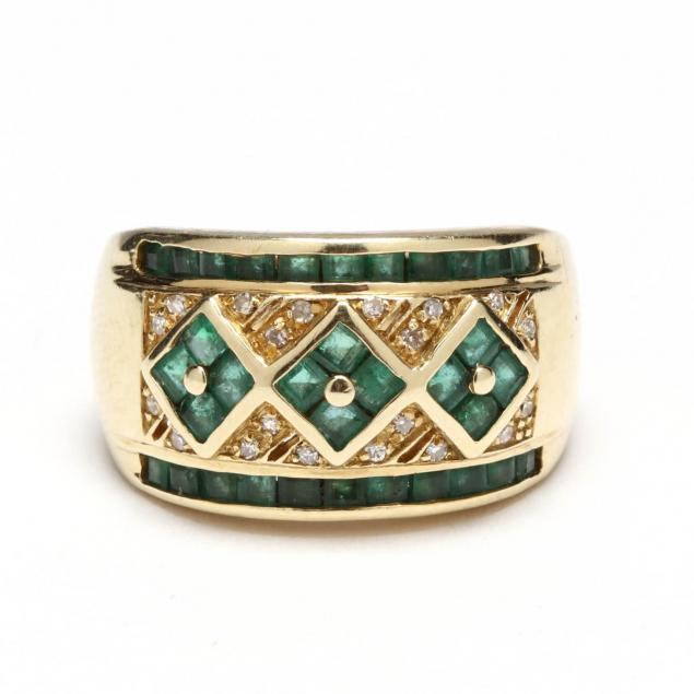 14kt-emerald-and-diamond-band-thailand