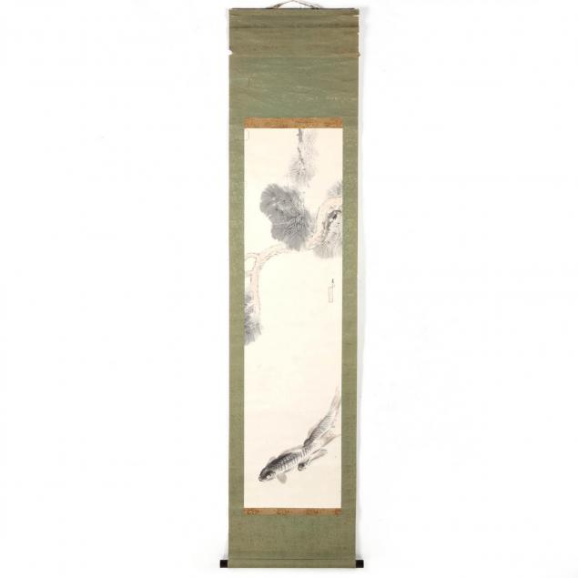 japanese-ink-painting-of-carp-under-pine