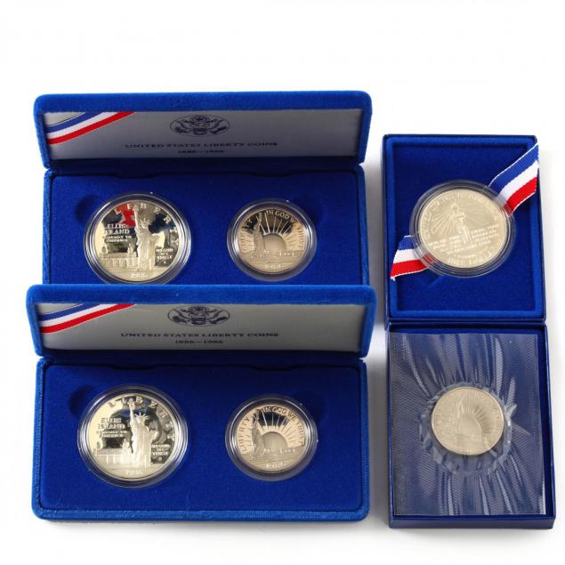 three-1986-liberty-two-coin-sets