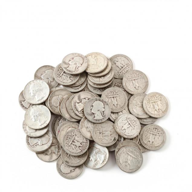 sixty-two-62-circulated-pre-1965-silver-washington-quarters