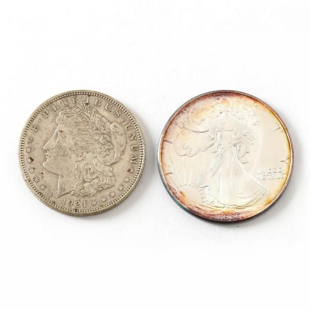 1921-d-morgan-silver-dollar-and-1986-silver-eagle