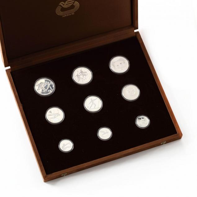 greece-1982-athens-olympic-silver-nine-coin-proof-set