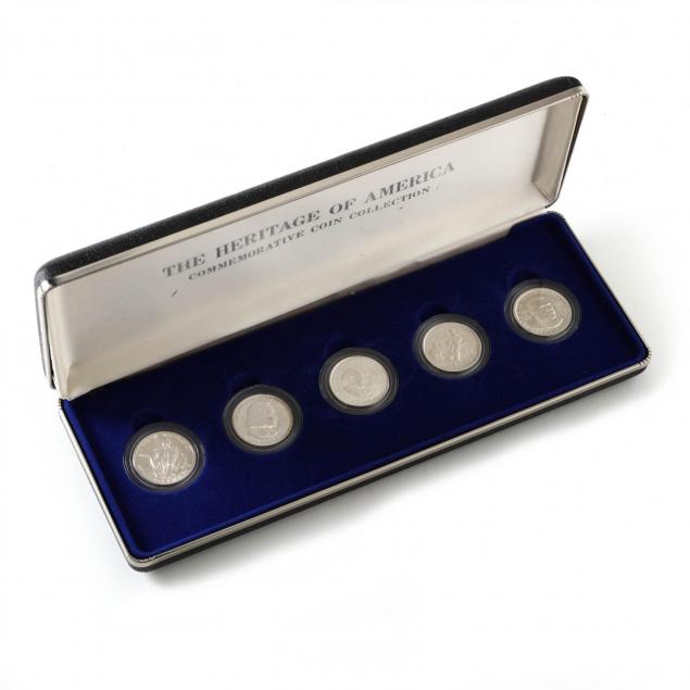 set-of-five-commemorative-silver-half-dollars