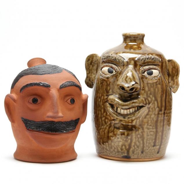 two-georgia-folk-pottery-face-jugs