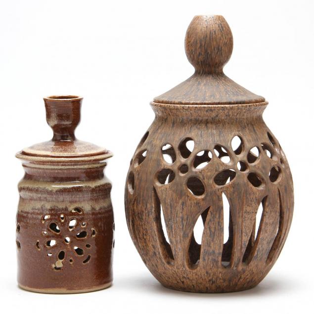 two-nc-pottery-candle-lanterns