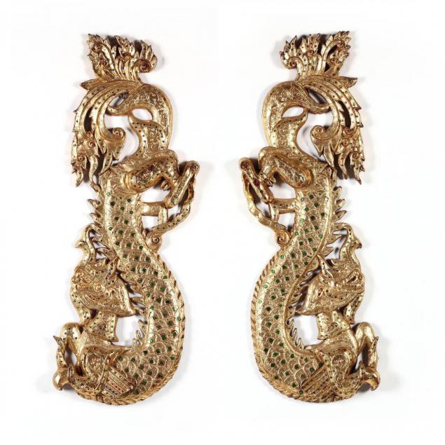 pair-of-thai-gilded-dragons