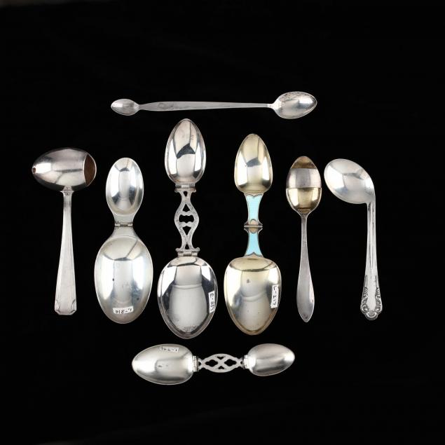 grouping-of-eight-silver-medicine-spoons