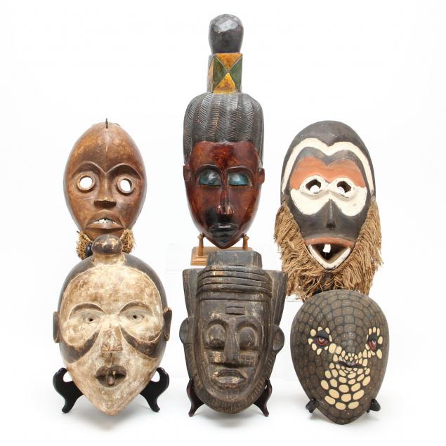 group-of-6-assorted-tribal-masks