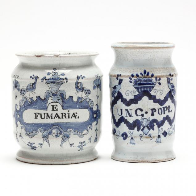 two-dutch-delft-drug-jars