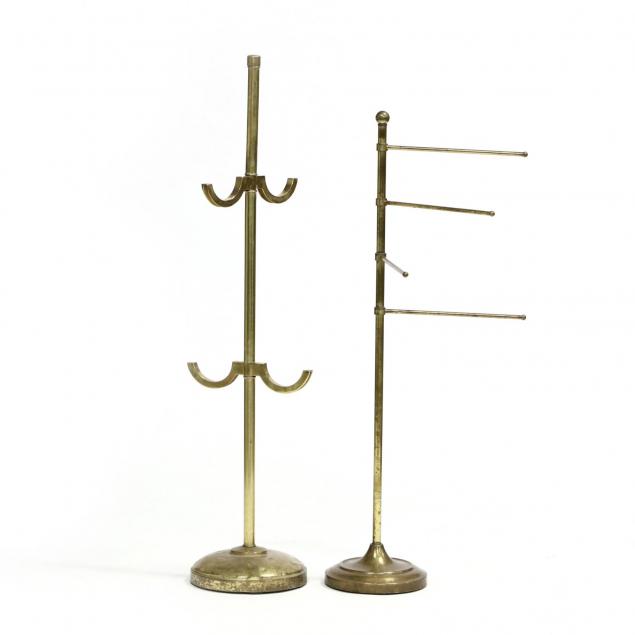 two-vintage-brass-clothing-racks