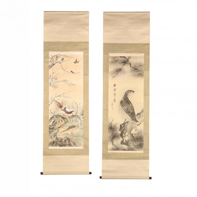 pair-of-japanese-paintings-with-an-eagle-and-pheasants